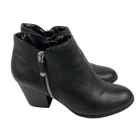 Style and Co Faux Leather Black Booties Size 7.5 - Picture 1 of 9